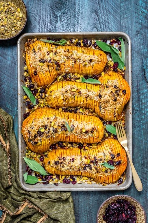 Cheesy Hasselback Butternut Squash with Parmesan