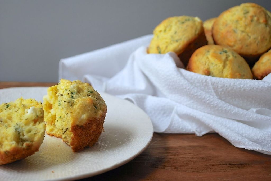 Cheesy Herb Sweet Cornbread Muffins