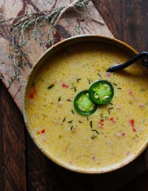 Cheesy Jalapeno and Beer Cream Soup