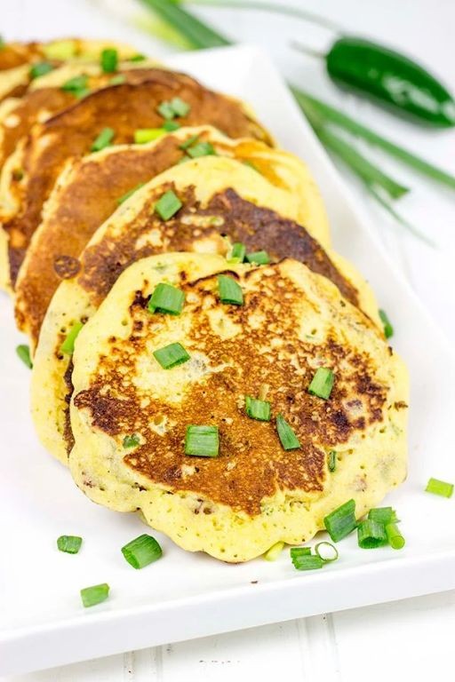 Cheesy Jalapeño Hoe Cakes with Sour Cream