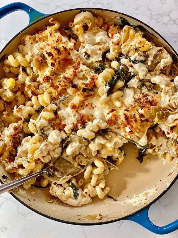 Cheesy Spinach and Artichoke Pasta Bake