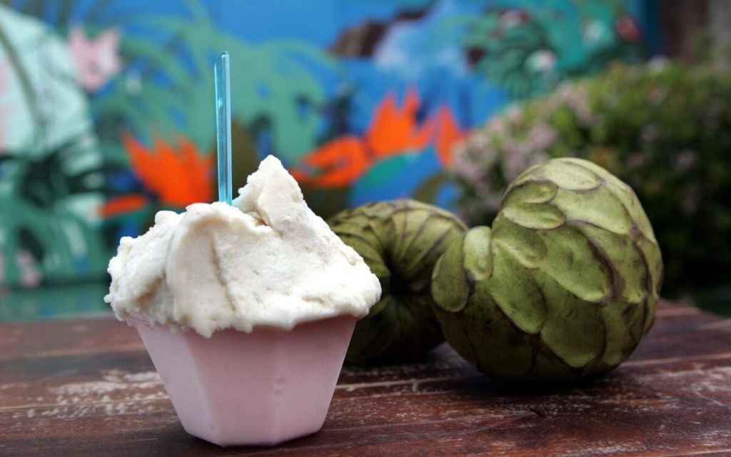 Cherimoya Ice Cream with Pistachios