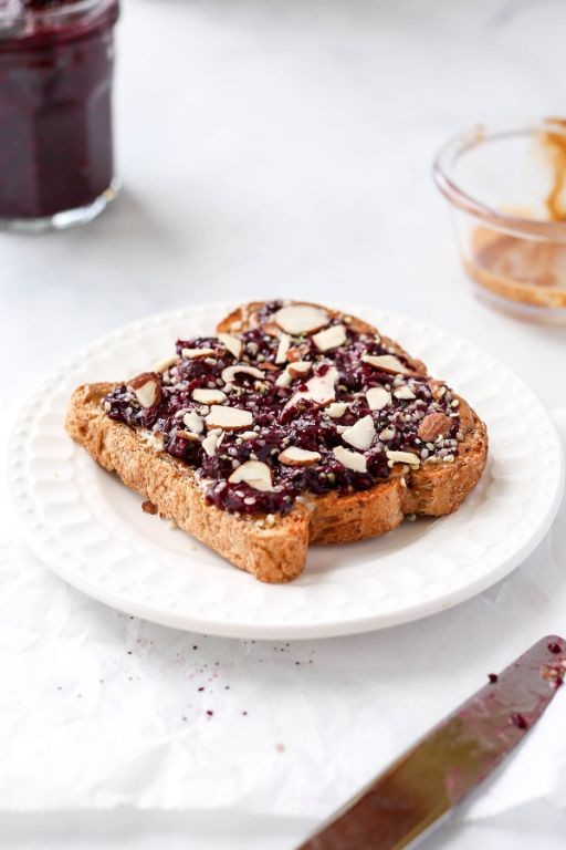 Cherimoya and Almond Butter Toast