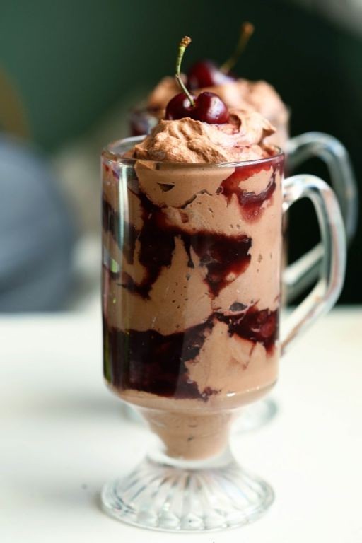 Cherimoya and Dark Chocolate Mousse