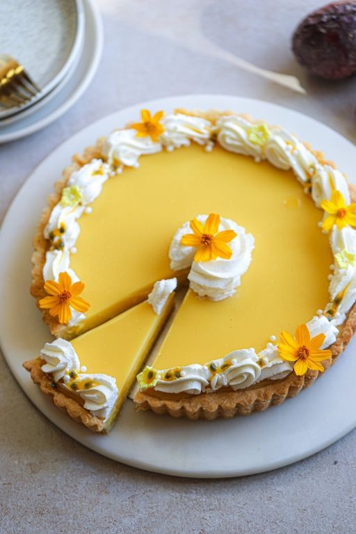 Cherimoya and Passion Fruit Tart