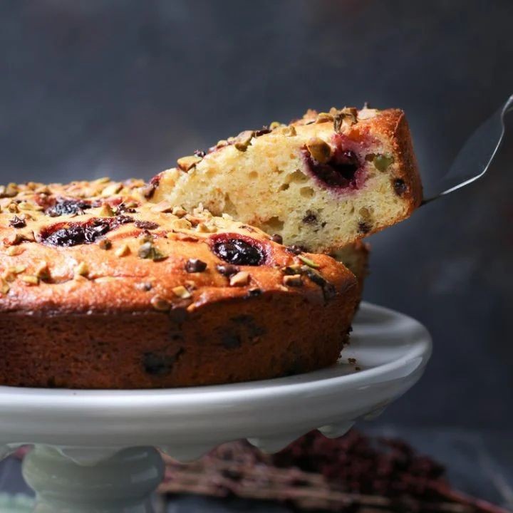 Cherry Almond Cannoli Cake