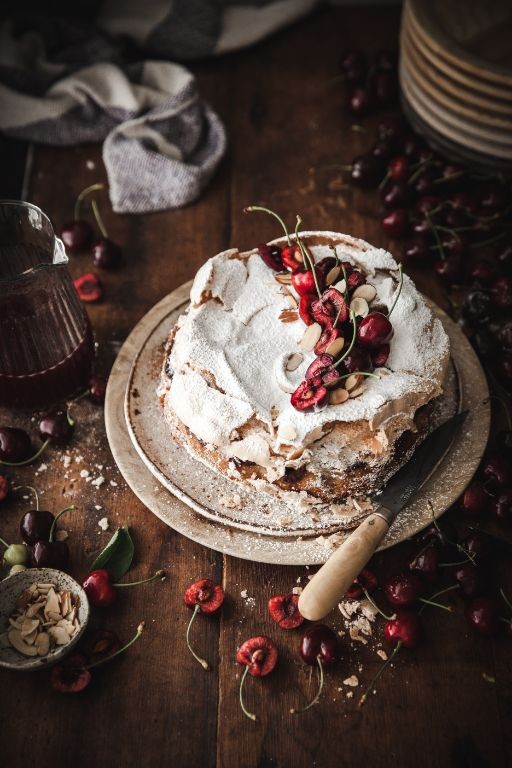 Cherry Almond Gooey Butter Cake
