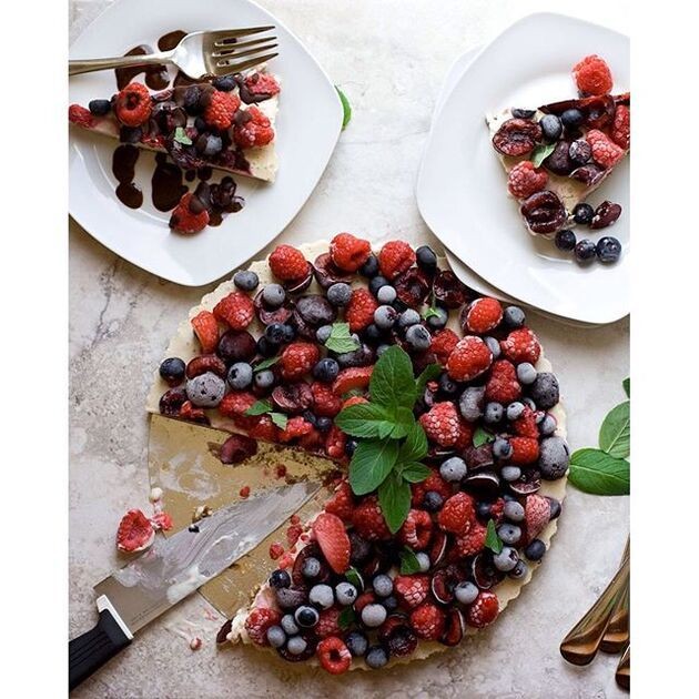 Cherry Berry Pie with Chocolate Drizzle