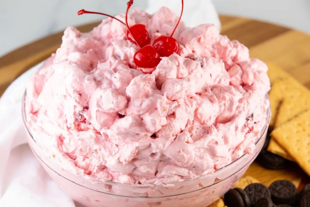 Cherry Fluff Salad with Sweetened Condensed Milk