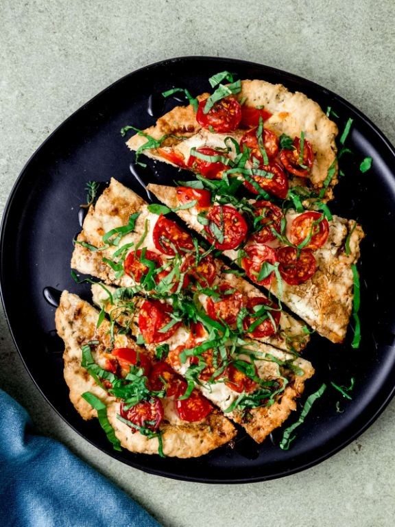 Cherry Tomato and Goat Cheese Flatbread