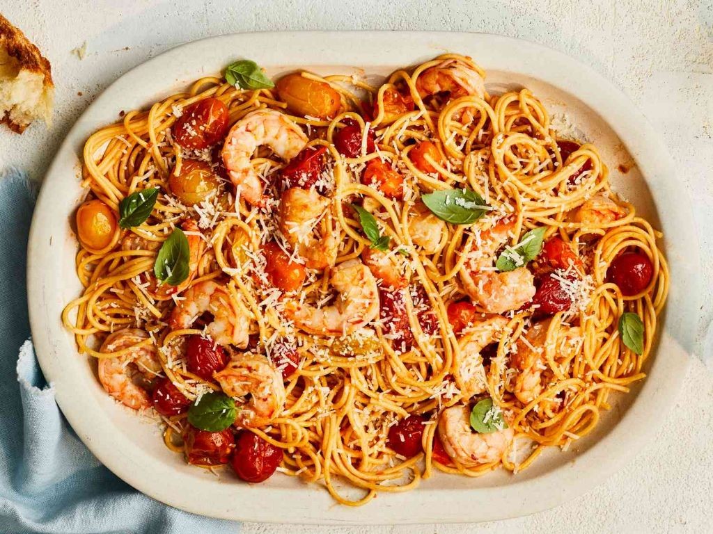 Cherry Tomato and Shrimp Pasta