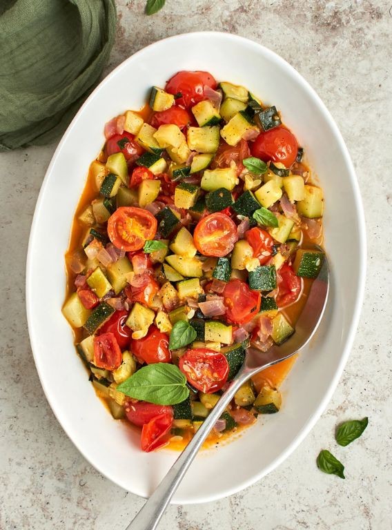 Cherry Tomato and Zucchini Stir-Fry