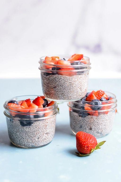 Chia seed pudding with protein powder