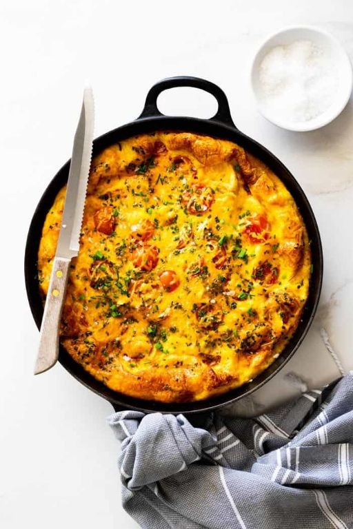 Chicken Breast and Potato Frittata with Caramelized Onions