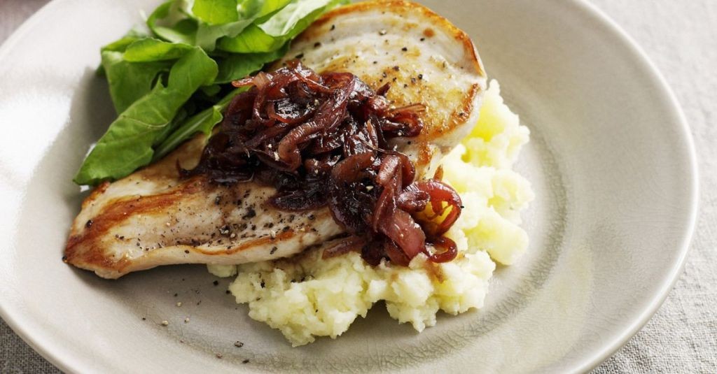 Chicken Breast and Potato Hash with Caramelized Onions