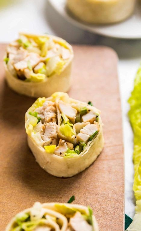 Chicken Caesar Pinwheel Wraps