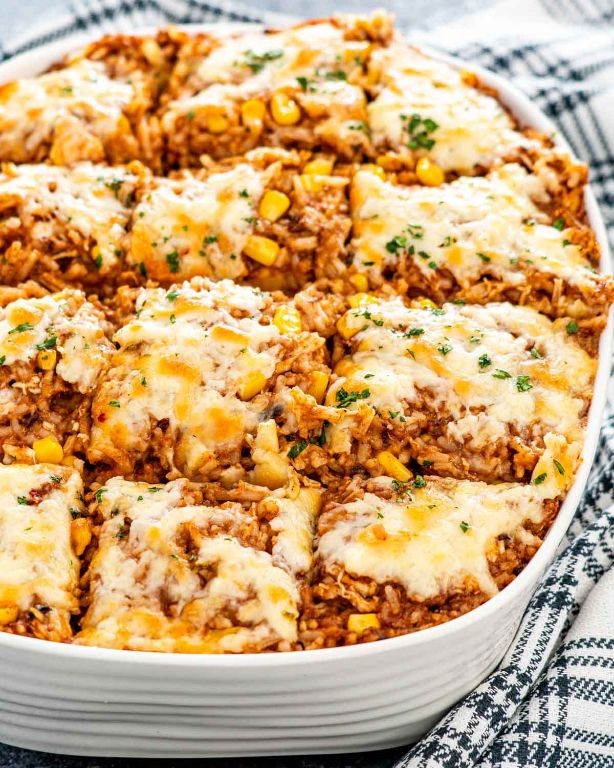 Chicken Enchilada Rice Casserole