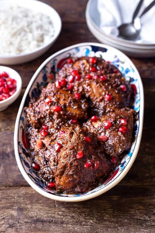 Chicken Fesenjan with Walnut and Pomegranate Sauce