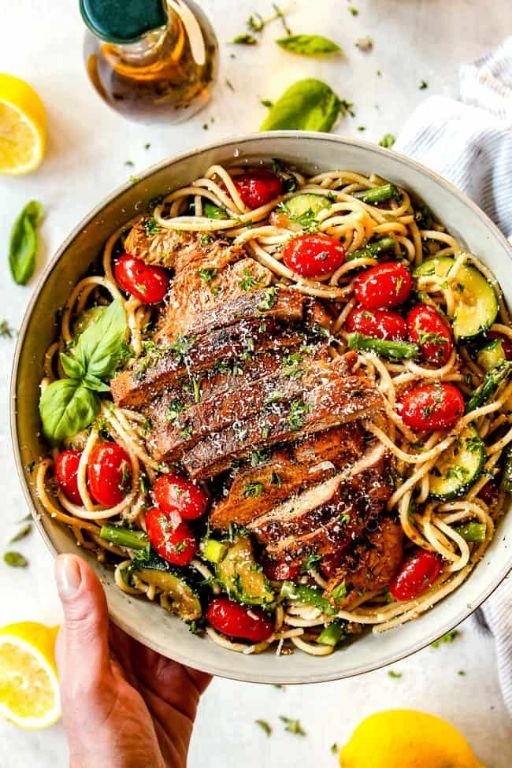 Chicken Parmesan Pasta with Roasted Vegetables