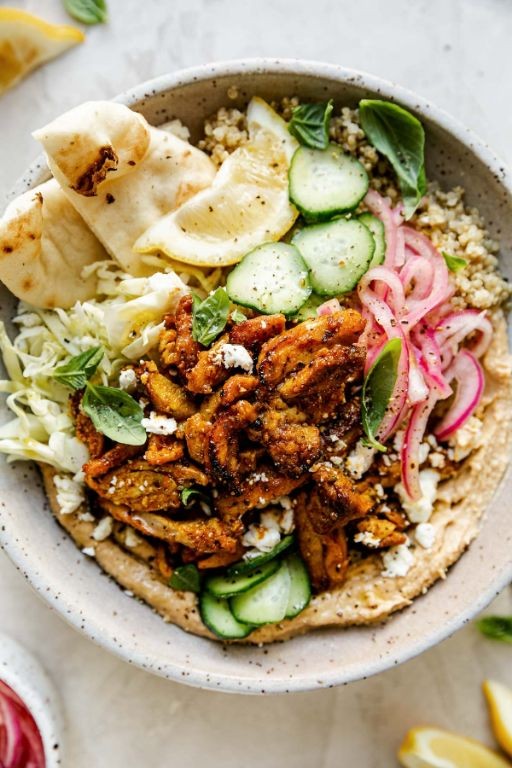 Chicken Shawarma Hummus Plate