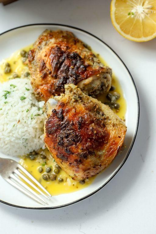 Chicken Thighs with Lemon Caper Sauce