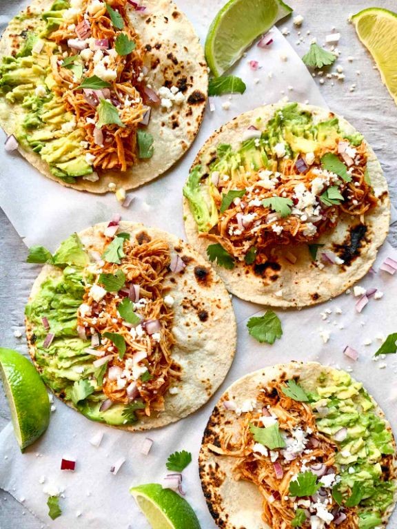 Chicken Tinga Tacos with Queso Fresco