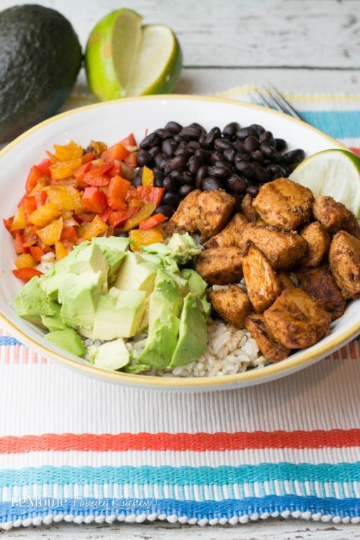 Chicken and Black Bean Minute Rice Burrito Bowl