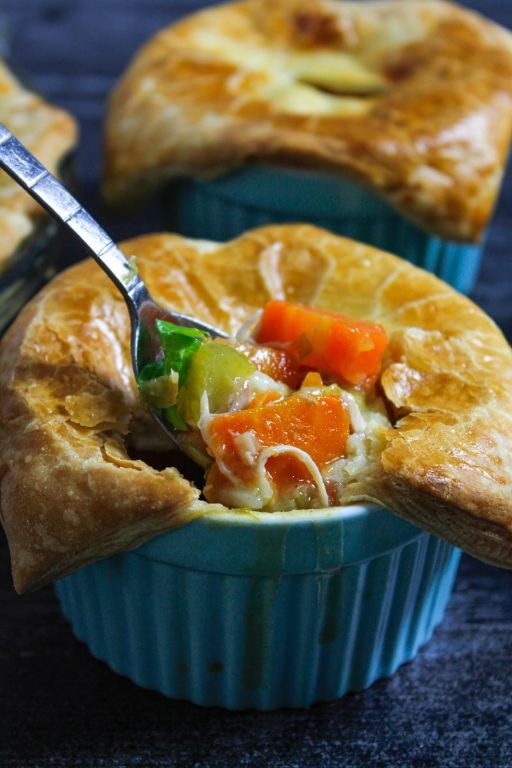 Chicken and Carrot Pot Pie with Puff Pastry