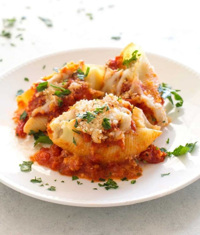 Chicken and Marinara Stuffed Shells