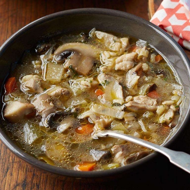 Chicken and Mushroom Soup with Barley