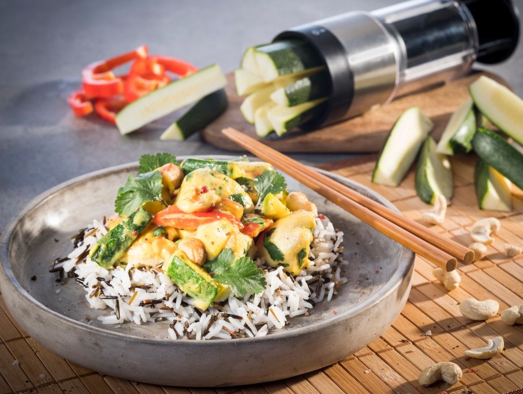Chicken and Zucchini Curry with Basmati Rice