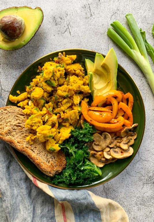 Chickpea Flour Scramble with Turmeric