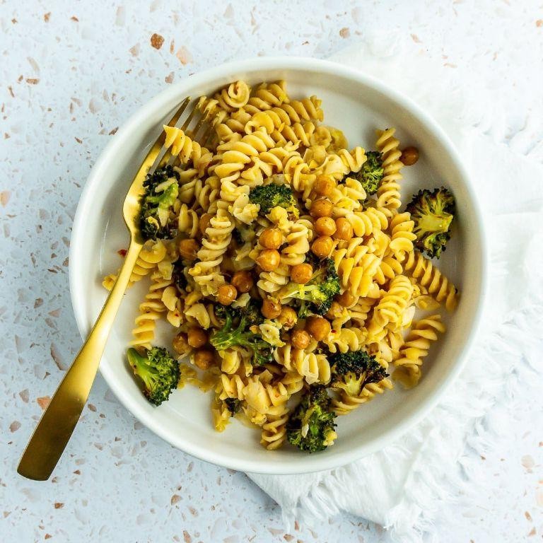 Chickpea Pasta with Broccoli and Almond Butter Sauce
