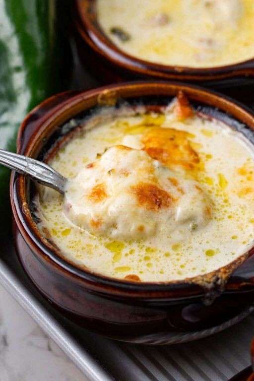 Chile Relleno Soup with Roasted Poblanos