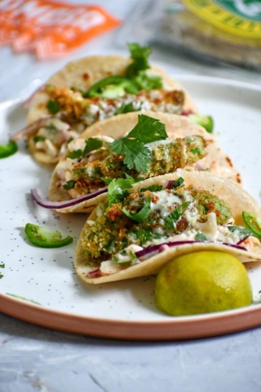 Chile Relleno Tacos with Avocado Crema