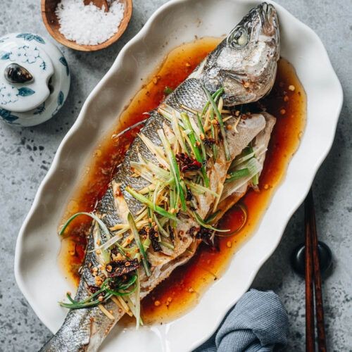 Chinese-Style Steamed Whole Fish with Soy and Sesame
