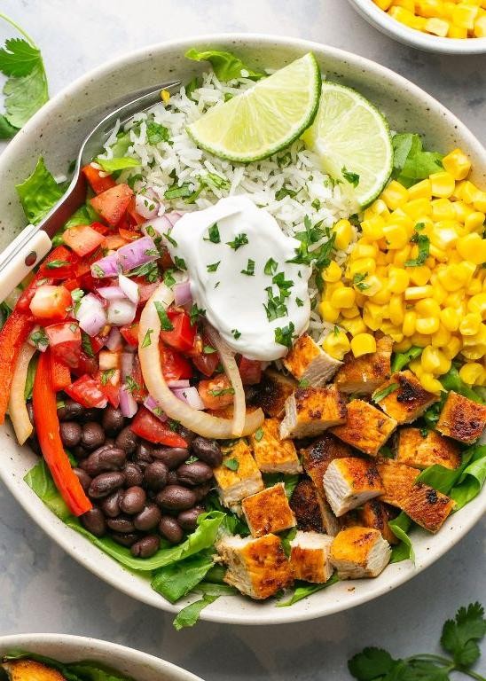 Chipotle Chicken Burrito Bowls with Cilantro Lime Rice