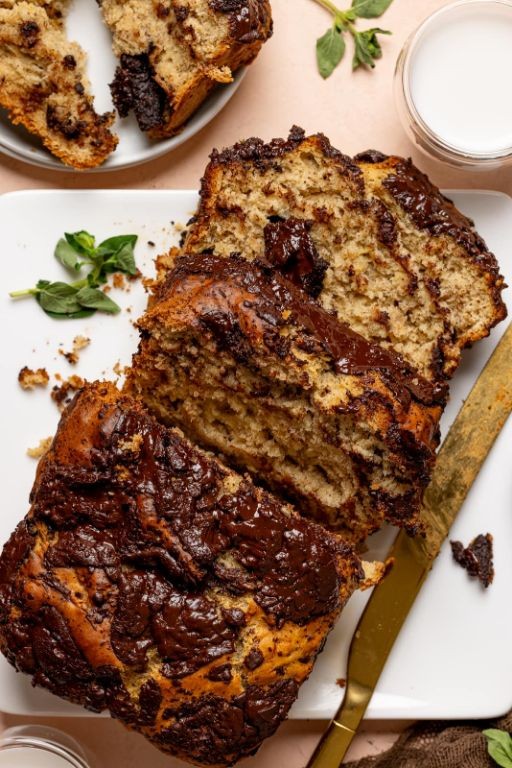 Chocolate Chip Banana Bread with Maple Glaze