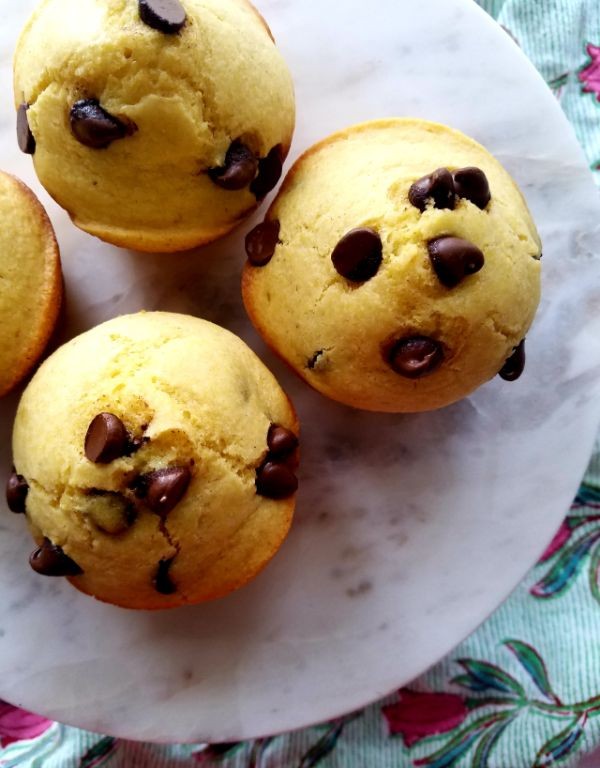 Chocolate Chip Sweet Cornbread Muffins