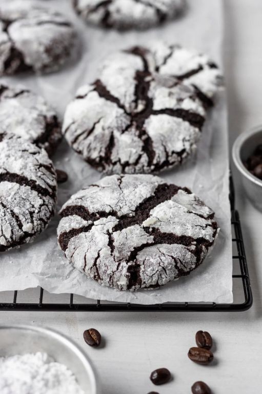 Chocolate Crackle Cookies with Espresso