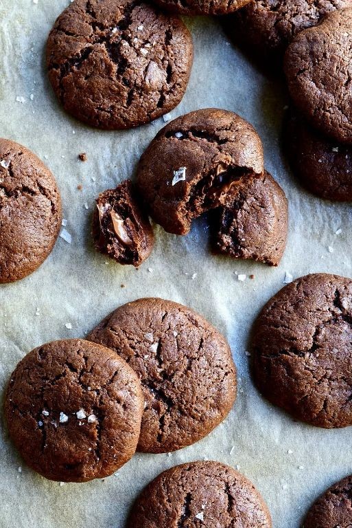 Chocolate Crackle Cookies with Sea Salt