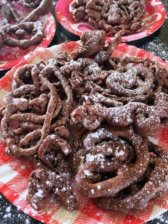 Chocolate Drizzle Funnel Cake