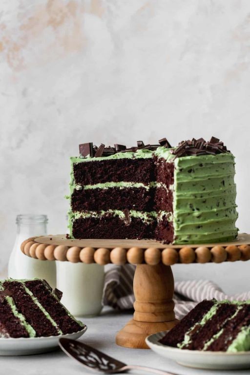 Chocolate Mint Sheet Cake with Andes Mints