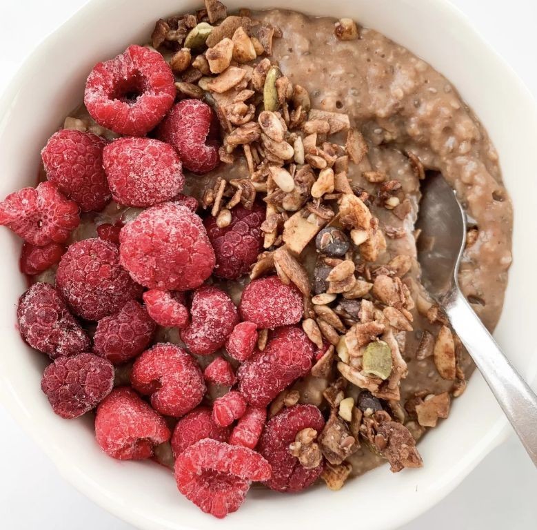 Chocolate Raspberry Protein Oatmeal