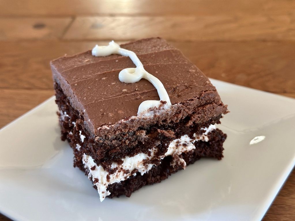 Chocolate Sheet Cake with Marshmallow Fluff Frosting
