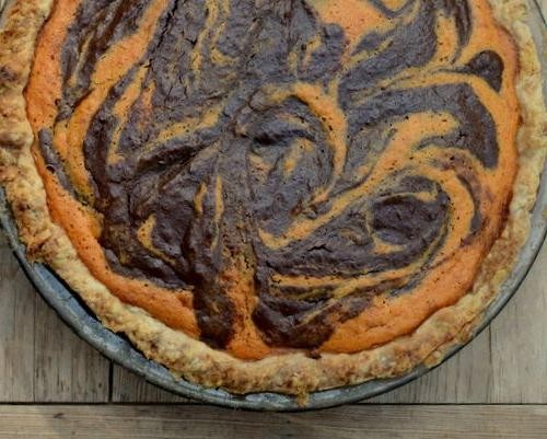 Chocolate Swirl Sweet Potato Pie