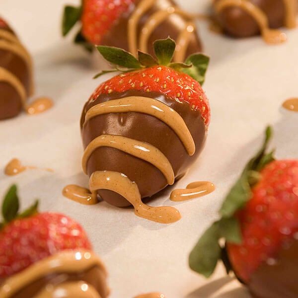 Chocolate and Peanut Butter Dipped Strawberries