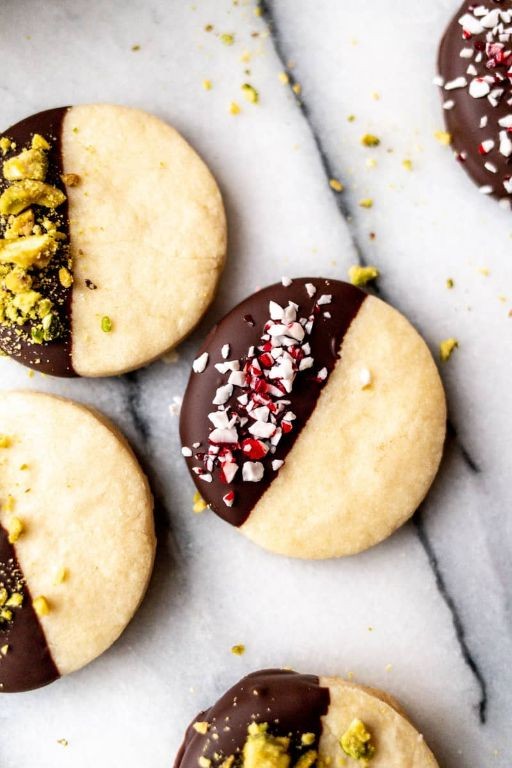 Chocolate-Dipped Shortbread Cookies