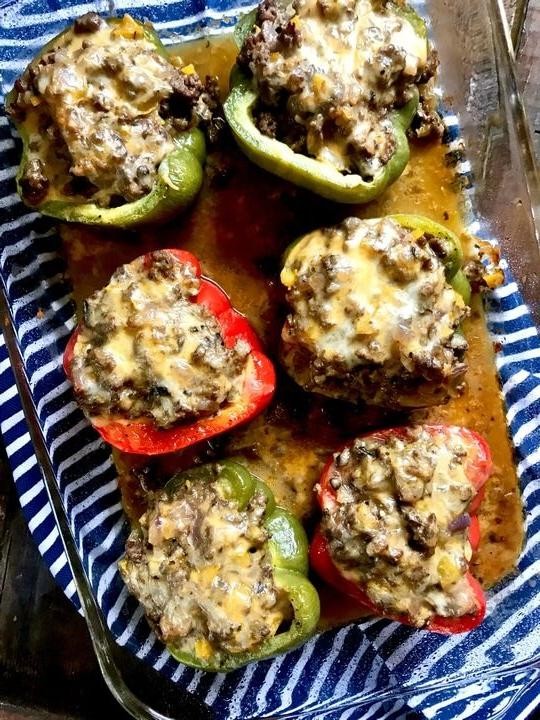 Chopped Cheese Stuffed Peppers
