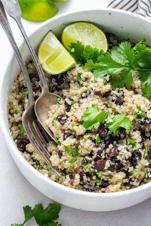 Cilantro Lime Quinoa Pilaf with Black Beans